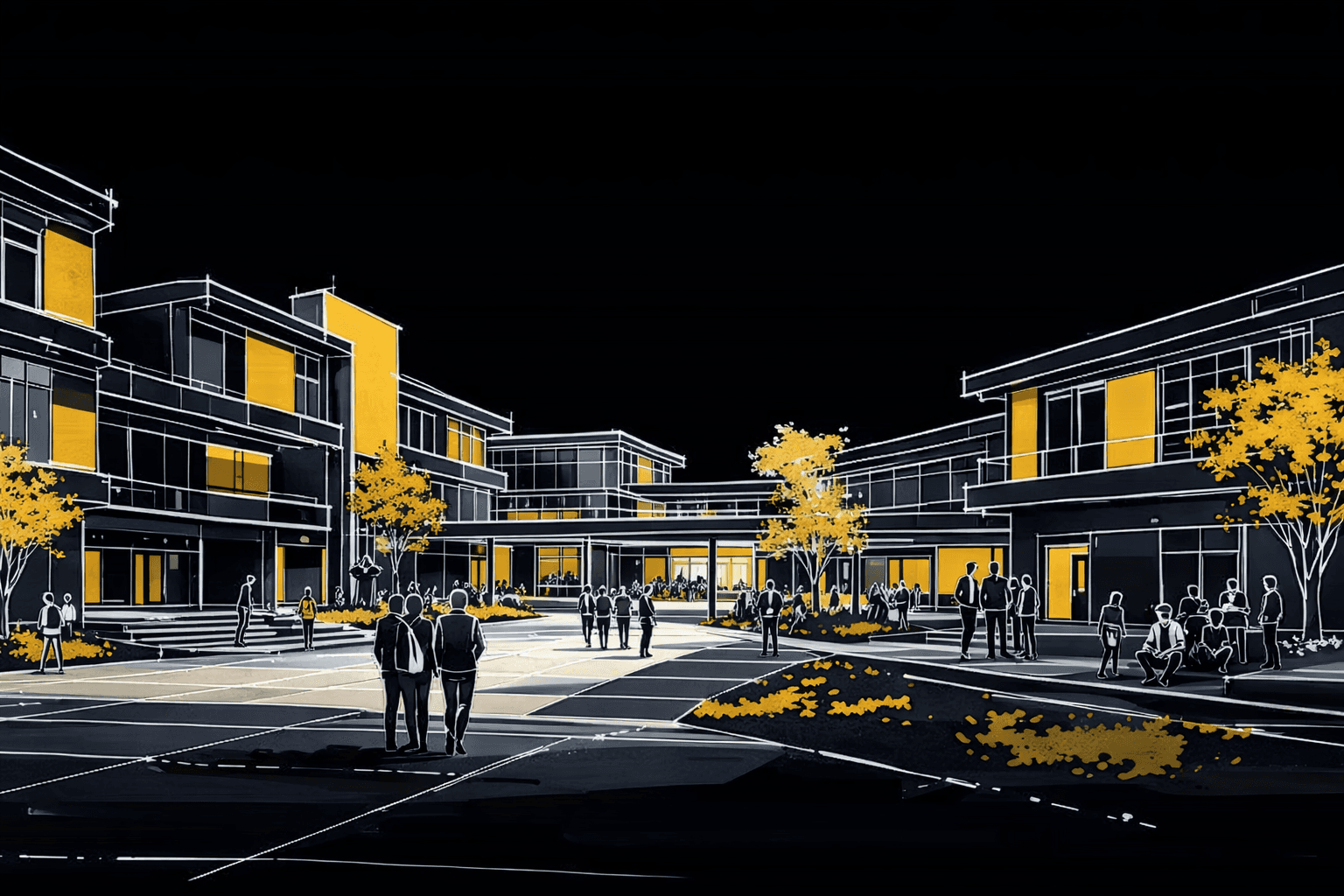 Students on campus — a vibrant learning community